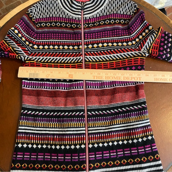 KRIMSON KLOVER Merino Wool Full Zip Cardigan Sweater Womens Size medium colorful - Picture 5 of 6